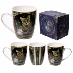 Porcelánový hrnek Kočka věštkyně, design Lisa Parker